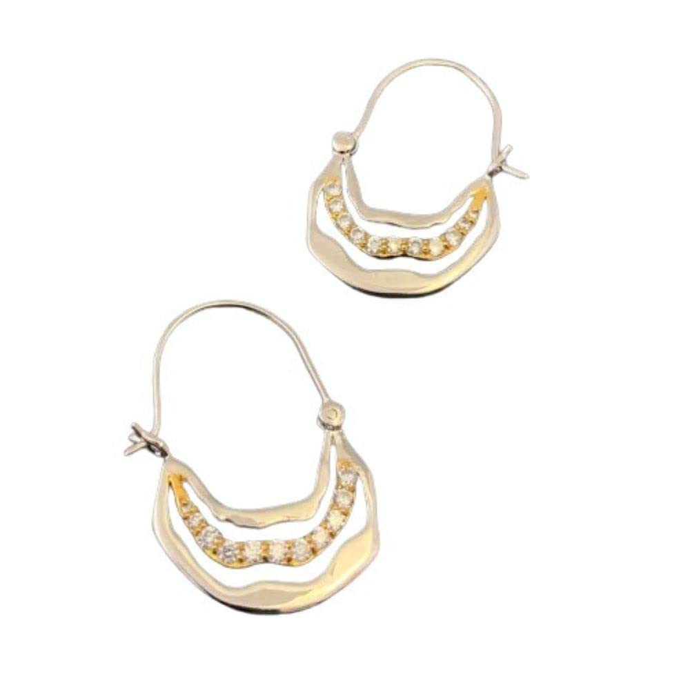 Fourseven 925 Sterling Silver Unbroken Aura Silver Half Moon Baali Earrings for Women and Girls