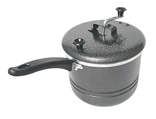 Genérico Pipoqueira Alumínio Grande Preta Craqueada Pipoca Doce e Salgada