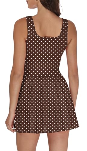 Image of NIASHOT Athletic Dress for Women with Shorts Sleeveless Womens Golf Dress | Pleated skirt with shorts, Vacation dresses, Graduation dresses, Pilates fashion clothing, Country concert outfits for women