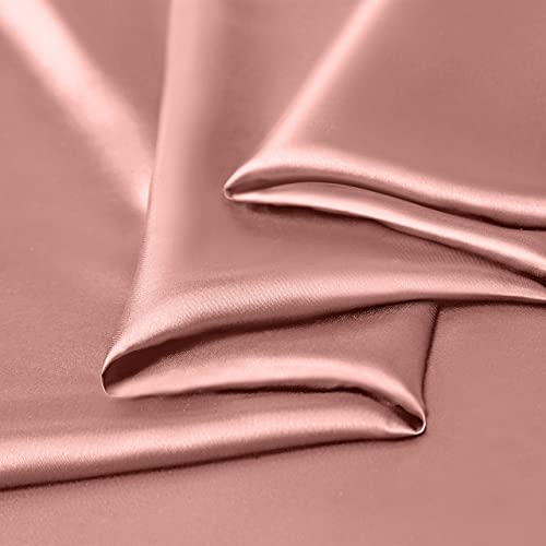 Manyshofu Satin King Sheets Set 4 Piece - Soft Silky Satin Sheets Set, Rose Gold Satin Bed Sheets Cooling & Luxury Bedding Sheet Set(1 Satin Fitted Sheet, 1 Satin Flat Sheet, 2 Satin Pillow Cases) #TOP5