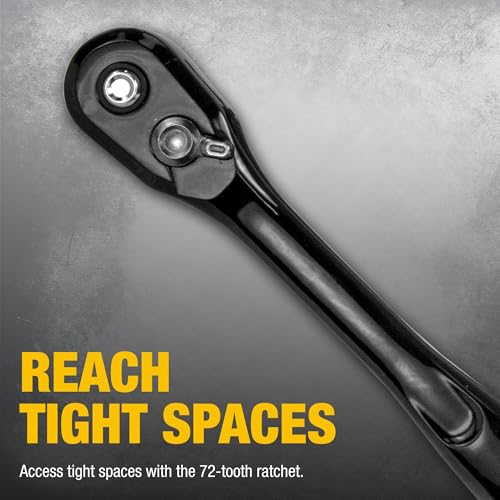 DEWALT Impact Socket Set with Ratchet, Metric/SAE, 1/2" Drive, 23-Piece Set with Case (DWMT74739)﻿ ﻿