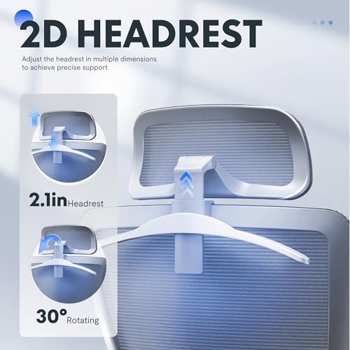 Image of FLEXISPOT OC3 Cloud Ergonomic Office Chair, Mesh Back Computer Chair, Home Office Desk Chairs with Adjustable Lumbar Support /3D Headrest /Reliable Base, Elastic Foam Seat, Light Gray