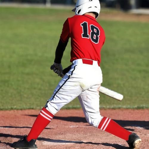 2 Pair Baseball Socks and Belt Set with Stripes for Youth Adult Softball Socks Men Women Strenchy Baseball Belt Combo - Image 7