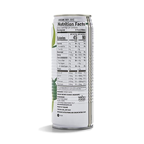 Image of 365 by Whole Foods Market, Coconut Water, 100% Pulp-Free, 17.6 Fl Oz (Pack of 6)