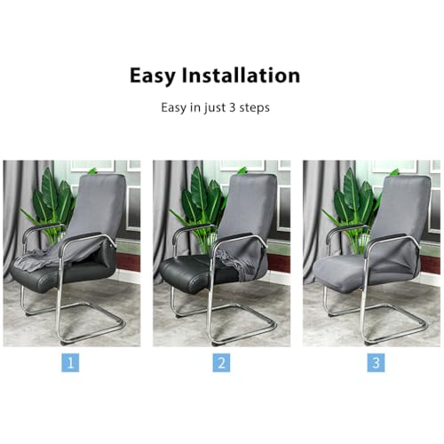 Funda para silla de oficina elástica decorativa roja universal pack de 2 6
