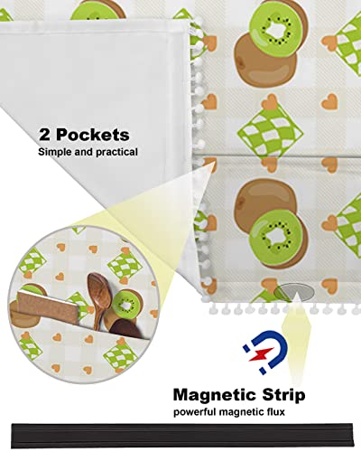 Fridge Dust Cover, Kiwifruit Washing Machine Top Covers, Summer Fruits Orange Love Heart Buffalo Plaid Polyester Kitchen Refrigerator Covers Protector Storage Organizer Bags, 28" X 67" #TOP5