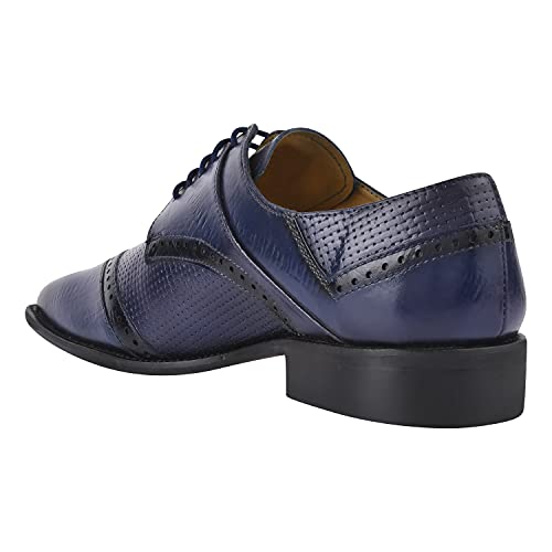 Image of LIBERTYZENO Mens Brogue & Plain Genuine Leather Animal Print Lace Up Oxford Dress Shoes for Easter Gift