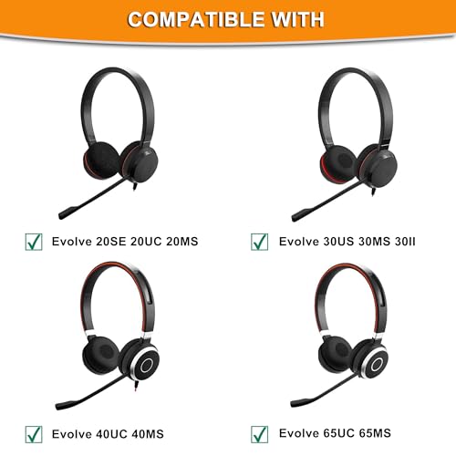 Defean Almohadillas para auriculares Jabra Evolve 65 40 30 20 (Tela de malla negra) | Diseño para comodidad todo el día miniatura 2