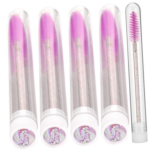 VINTORKY 5個 試験管 ブラシ カラー 空の チューブとワンド メイク ラッシュ ブラシチューブ ロング 化粧品 まつ毛メイク用品 プラスチック