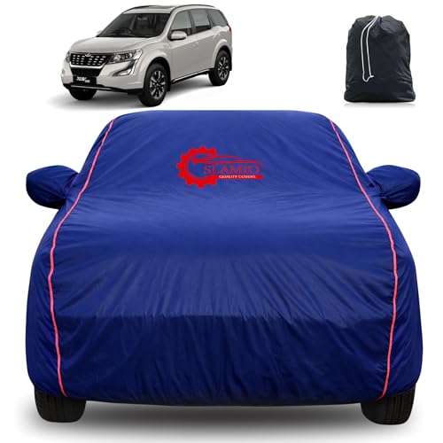 Image of 100% Waterproof Car Cover for Mahindra XUV 500 | All-Weather, Dustproof & UV Protection | Heavy-Duty 3-Layer Fabric | Custom Fit with Mirror & Antenna Pocket | Navy Blue
