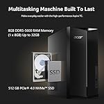 acer Aspire TC-1785-UA92 Desktop Intel Core i5-14400 10-Core Processor 8GB DDR5-5600 Memory 512GB PCIe 4.0 NVMe SSD SD Card Reader Wi-Fi 6E Windows 11 Home - Image 3