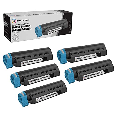 LD Products Compatible Toner Cartridge Replacement for Okidata 44574701 (Black, 5-Pack) Compatible with MB Series MB461 MFP, MB471, MB471W, OKI B Series B411d, B411dn, B431d, B431dn