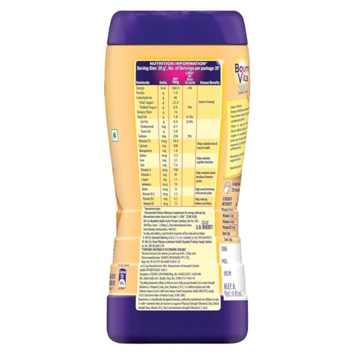 Image of Bournvita Zero Added Sugar Nutrition Drink, 500g Jar | No Added Sugar, No Added Preservatives | 19 Essential Nutrients for Strength