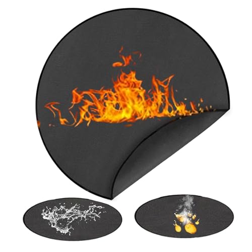 Dewfoam Feuerschalenmatte Rund 91,4 Cm – Feuerfest Bis 1093 °C, Wasserdicht, Für Terrasse & Garten