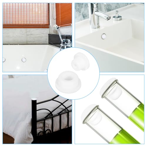 Image of JIEYAO 24 Pcs Silicone Bathtub Jet Covers, 4 Size Silicone Hole Plug, Waterproof White Tube Plugs T Type Rubber Stoppers Pipe Tube Inserts Fit for 12mm 14mm 16mm 22-23mm Bathtub Hole