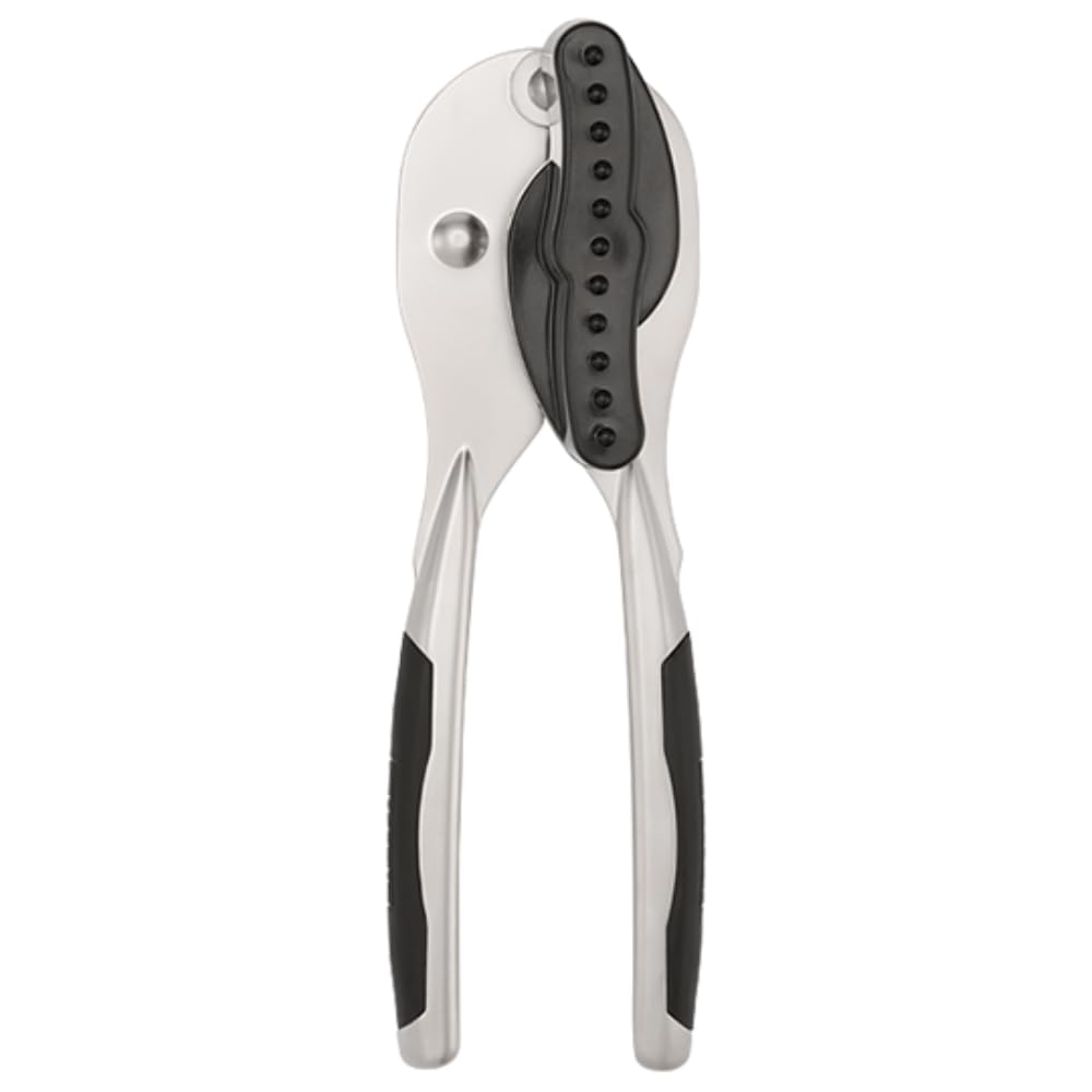 Stellar White Contour Gadgets Can Opener, Cushioned Grip, Dishwasher Safe, Chrome Plated Zinc Alloy