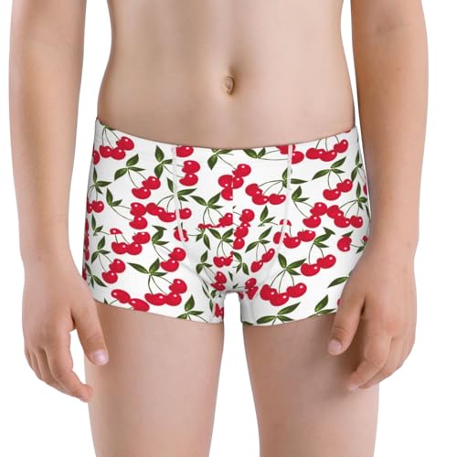 Boys' Cotton Boxer Brief Soft Underwear-Cherry