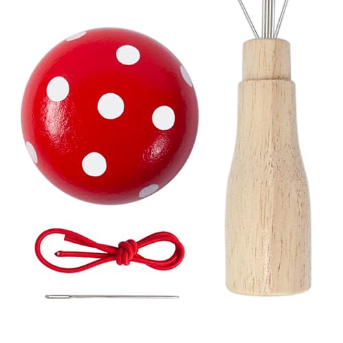 Kit De Zurcir De Madera: Herramienta Manual De Reparación De Costura, Construcción Duradera De Madera Maciza, Forma De Agarre Cómoda, Práctico Soporte Para Puntadas | Adecuado Para Proyectos De Repara