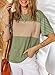 Dokotoo Short Sleeve Shirts Womens Tops Cute 2025 Summer Trendy Striped Outfits Crew Neck Business Casual Loose Fit Oversized Shirts Basic Tee Color Block Tops Women's Blouses Fern Green XX-Large