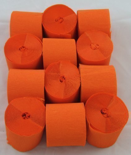 12 rotoli carta crespa arancione larghezza 45mm x