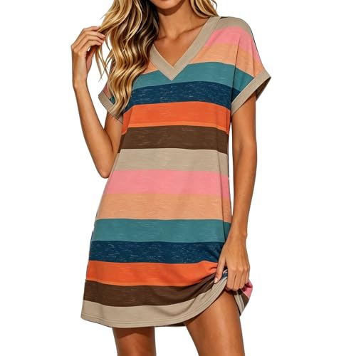 Robe chemise ample longueur genou pour un confort frais et décontracté en été