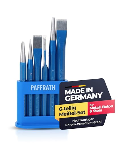 Paffrath Meißel Satz 6-teilig. Flachmeißel & Kreuzmeißel für präzises Arbeiten Korrosionsgeschützt & durchgehärtet Made in Germany