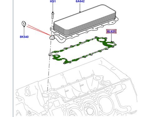 Miniatura 3 de LAND ROVER LR010770 - JUNTA FILTRO REFRIGERADOR DE ACEITE LAND ROVER LR4 SPORT 10-14 ETC NUEVO OEM