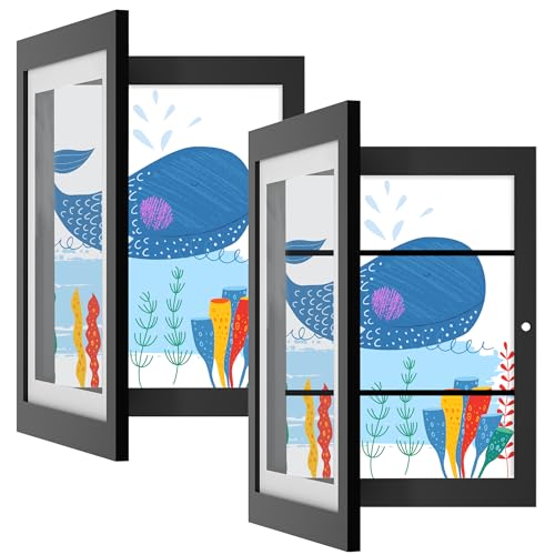 Orionstar Kids Art Frames, Artwork Picture Frames Changeable, Front Opening Picture Display Frames Holds 11.8X8.5inch 100 A4 Pcs, Artwork Display Stor