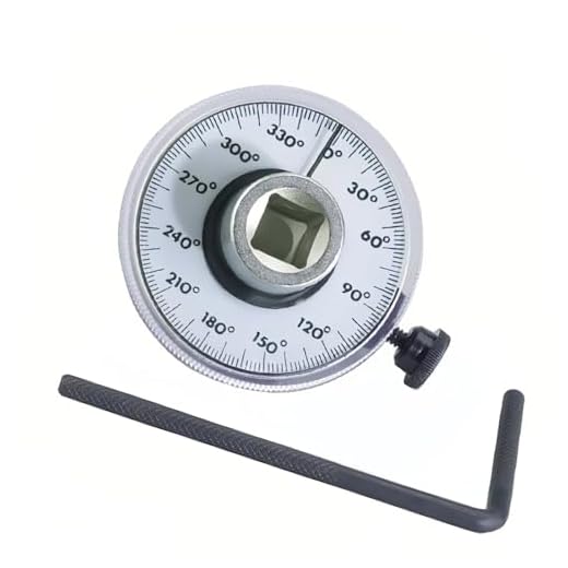 MASITE PCWJ Professional Torque Angle Gauge, 1/2 Inch Drive, 360 Degree Rotation Scale, Mechanical Measurement Tool with Adjustment Handle, for Automotive Applications