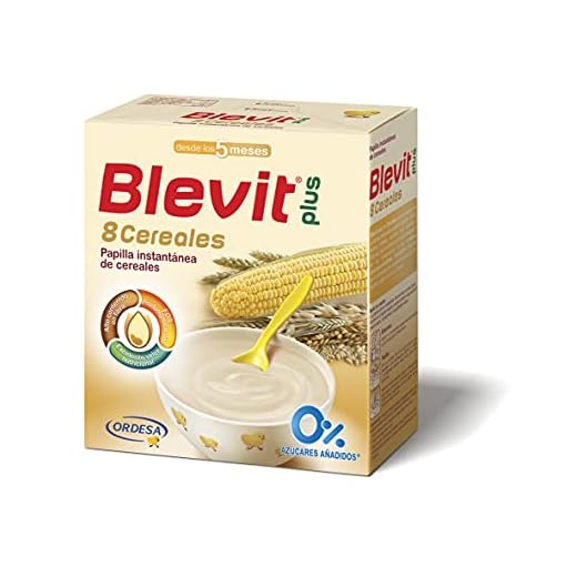 Blevit Plus 8 Cereales - Papilla de Cereales para Bebé con Harina de Avena y Harina de Trigo, Sin Azúcares Añadidos, Ayuda a regular el tránsito intestinal, Desde los 5 meses, 600 g (Paquete de 1)