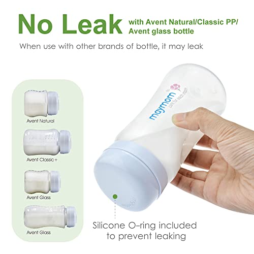 Maymom Wide-Mouth Milk Storage Collection Bottle With Travel Cap And Sealing Ring ; Can Replace Spectra S1 S2 Avent Natural Avent Classic Bottles, Motif Luna, Twist Bottles, Ameda Mya Bottle; 4Pc #TOP4