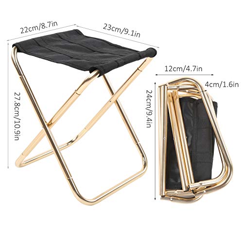 Camping Stool,Compact Fishing Stool Footrest Stool for Quick Rest,Fishing,Picnic,Travel(Gold) Camping Table And Chair Supplies