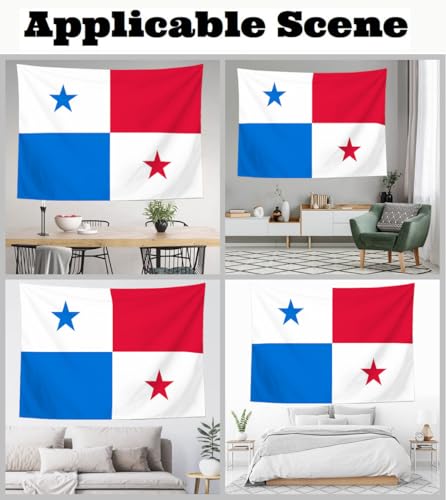 Tapiz de tela de la bandera de Panamá de 200 x 150 cm con acabado rústico para oficina 5