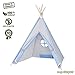 Produktbild my-teepee Spielzelt für Kinder, Made in Germany, 10 Jahre Herstellergarantie, schadstofffreies Material, Holzstangen, Bezug 100 % Baumwolle, Höhe 150 cm, mit verschließbarem Fenster, blau