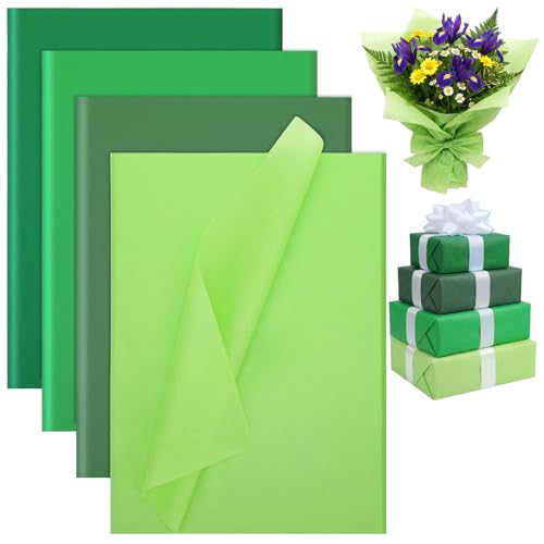 woric 160 Sheets Green Tissue Paper for Gift Bags Assorted Green Tissue Paper Bulk for DIY Arts Crafts Birthday Wedding Tropical Party Decorations 14 x 20 Inch