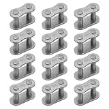 PATIKIL Rollenketten-Versatzglied (1/2 Zoll) (12 Stück), Karbonstahl, Vollglieder, Kettenendverbinder, geteilte Glieder, Hauptkurbelverbinder, Anzug für – 08B Kette/Fahrräder/Motorräder