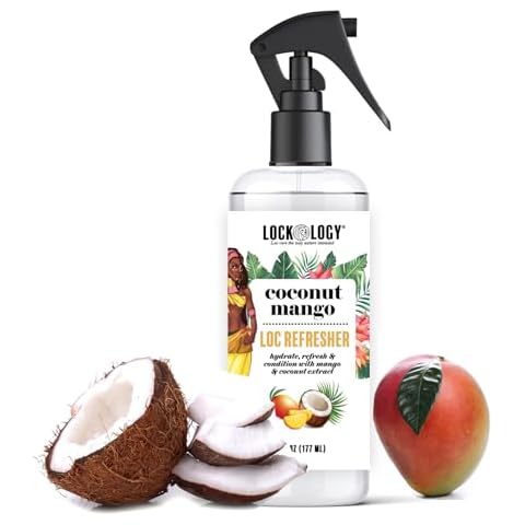 Loc Spray, Coconut and Mango Dreads Moisturizer, Daily Moisturizing Spray and Hydrating Mist, Dreadlock Hair Product Lockology Cover