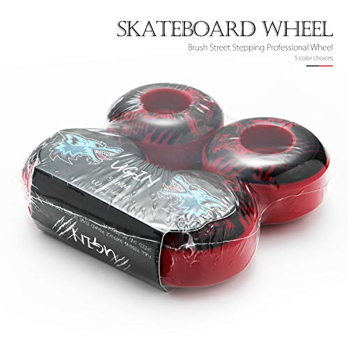LOSENKA 52mm Wheels Red Skateboard Wheels -100A with Bearings - Thumbnail 7