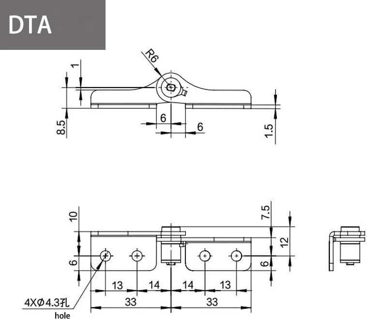 Stainless Steel Damping Hinge with Adjustable Torque Stop Anywhere Pivot and Positioning Support 1Pcs(DTA Left-Right,2.5N.m)