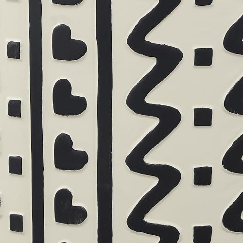 JONATHAN Y Yoli Bohemian 18" Geometric Concrete Garden Stool with Handles, Weatherproof Drum Accent Side Table for Patio, Deck, Backyard, Indoor/Outdoor, Black/Cream TBL1031A by JONATHAN Y - Image 8