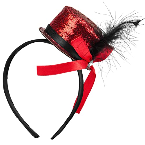 Balinco PARTYHUT, 20s hair clips top hat costume ladies & men, glitter top, new year's eve, carnival, fancy dress