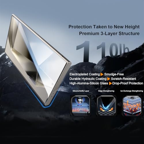 Image of OneFish Screen Protector Privacy Compatible with Samsung Galaxy S24 Ultra[6.8 Inch], Bubble Free, Easy Installation, Auto Dust-Elimination 2 Pack
