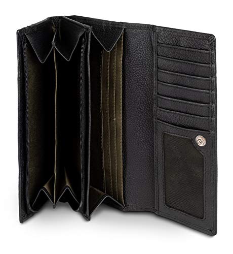 LEABAGS Leather Wallets for Women - RFID Blocking Button Closure credit card slots - Women's Wallets Small Genuine Leather Bifold Compact2