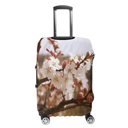 Plum Tree Blossom Luggage Cover, Elastic Luggage Protector Fits 19-32in Suitcases, Washable & Anti-Scratch Suitcase Cover for Men Women S4