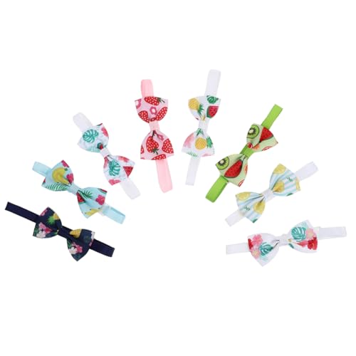 HIAKDOFT 8個 ペット用調節可能フルーツ柄蝶ネク首輪点 小型犬猫用アクセサリー おしゃれ快適パーティー着用