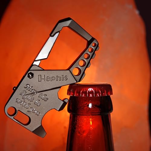 Image of Hephis Skull Heavy Duty Key Chain,Car Emergency Escape Tool, Seat belt Cutter,Bottle Opener,Carabiner Car Key Chains