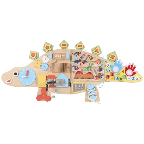 Dqoetort Activity Wall Busy Board-Dinosaur Wall Mounted Foldable Kids 3–7