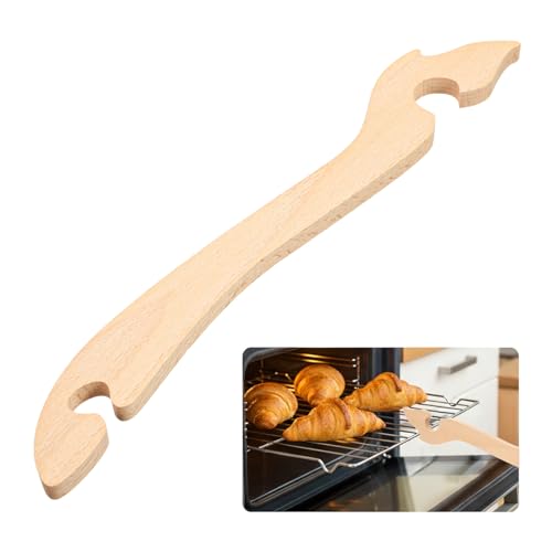 Sibba Wood Oven Rack Puller Tool with Long Handle Wooden Toaster Oven Push Pull Stick for Kitchen Cooking Toaster Air Fryer Pull out Hot Racks Safely