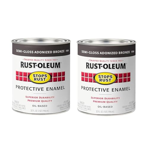 Rust-oleum 7754502-2pk Stops Rust Brush On Paint, Quart, Semi-gloss Anodized ...