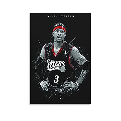 ZZXCHG Quadro A Olio su Tela 40x60cm Allen Iverson Poster e Wall Art Modern Family camera da letto Decor Senza Cornice